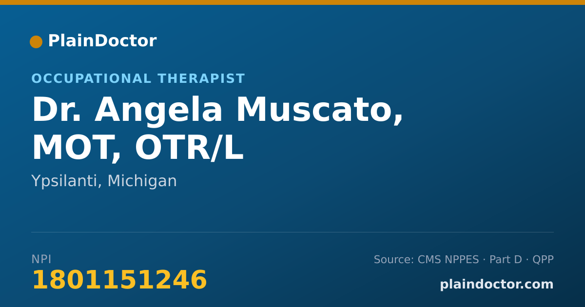 Shareable card for Angela Muscato, MOT, OTR/L - Occupational Therapist, Ypsilanti, MI