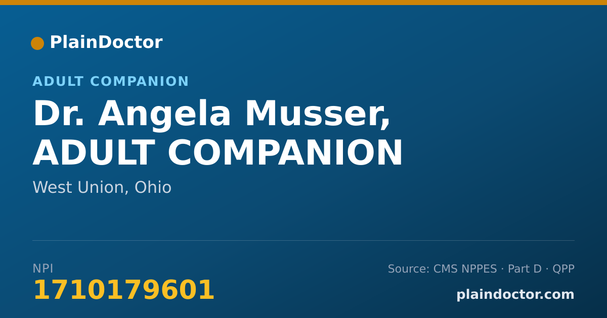 Shareable card for Angela Musser, ADULT COMPANION - Adult Companion, West Union, OH