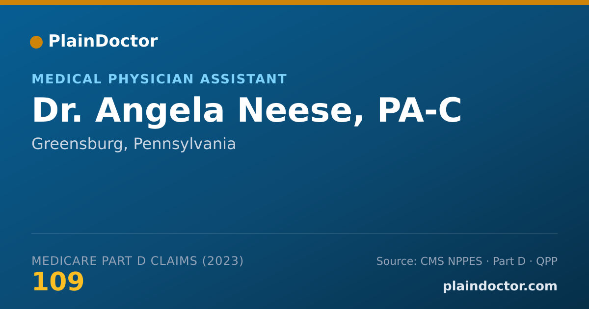 Shareable card for Angela Neese, PA-C - Medical Physician Assistant, Greensburg, PA