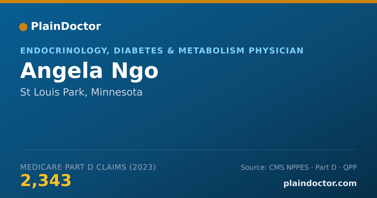 Shareable card for Angela Ngo - Endocrinology, Diabetes & Metabolism Physician, St Louis Park, MN
