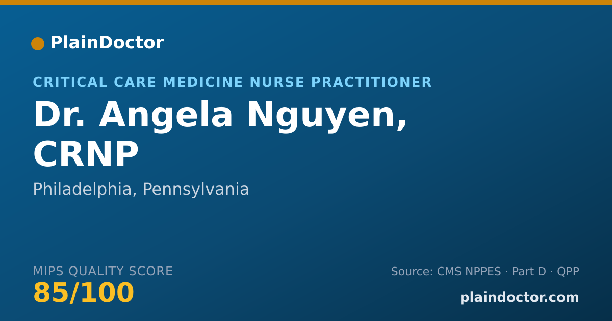 Shareable card for Angela Nguyen, CRNP - Critical Care Medicine Nurse Practitioner, Philadelphia, PA