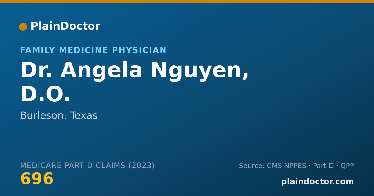 Shareable card for Angela Nguyen, D.O. - Family Medicine Physician, Burleson, TX
