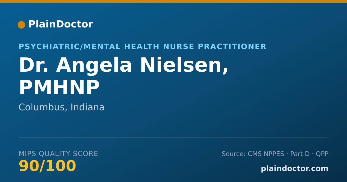 Shareable card for Angela Nielsen, PMHNP - Psychiatric/Mental Health Nurse Practitioner, Columbus, IN