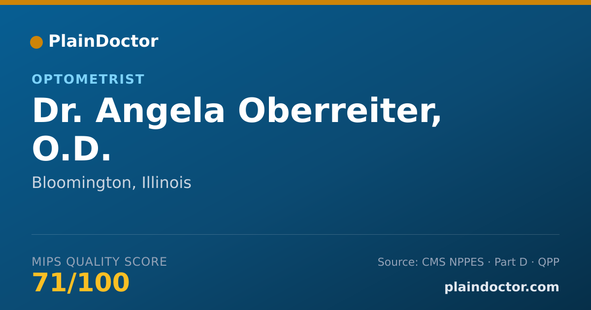 Shareable card for Angela Oberreiter, O.D. - Optometrist, Bloomington, IL