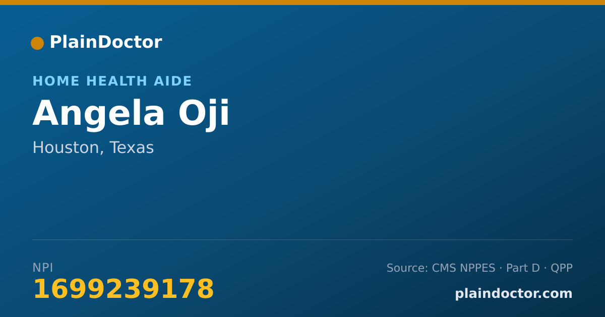 Shareable card for Angela Oji - Home Health Aide, Houston, TX