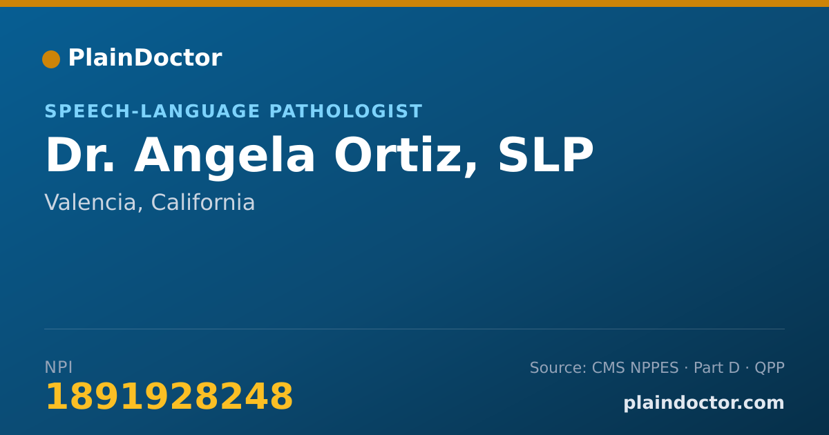 Shareable card for Angela Ortiz, SLP - Speech-Language Pathologist, Valencia, CA