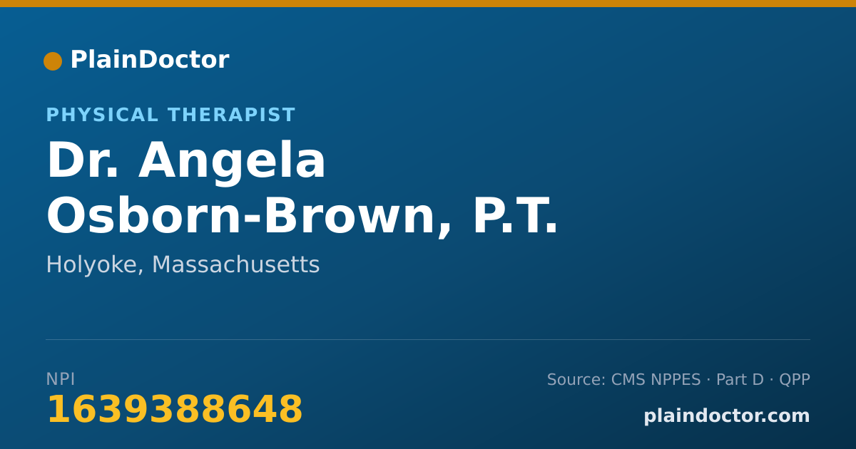 Shareable card for Angela Osborn-Brown, P.T. - Physical Therapist, Holyoke, MA
