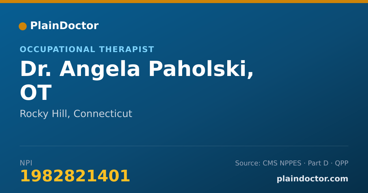 Shareable card for Angela Paholski, OT - Occupational Therapist, Rocky Hill, CT