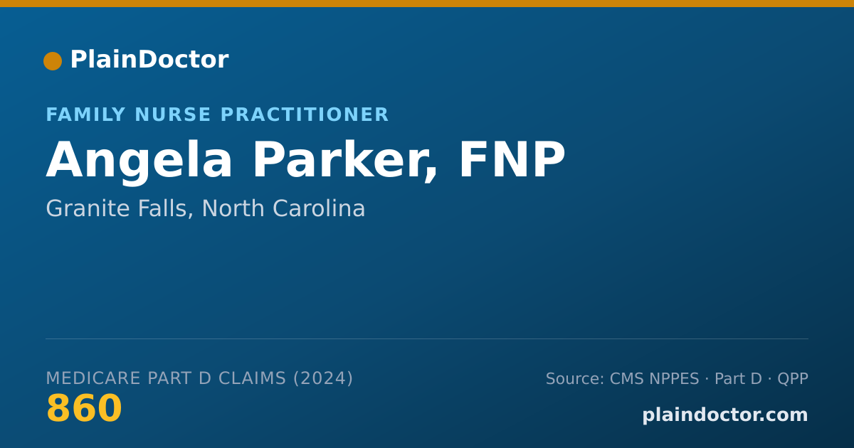 Shareable card for Angela Parker, FNP - Family Nurse Practitioner, Granite Falls, NC