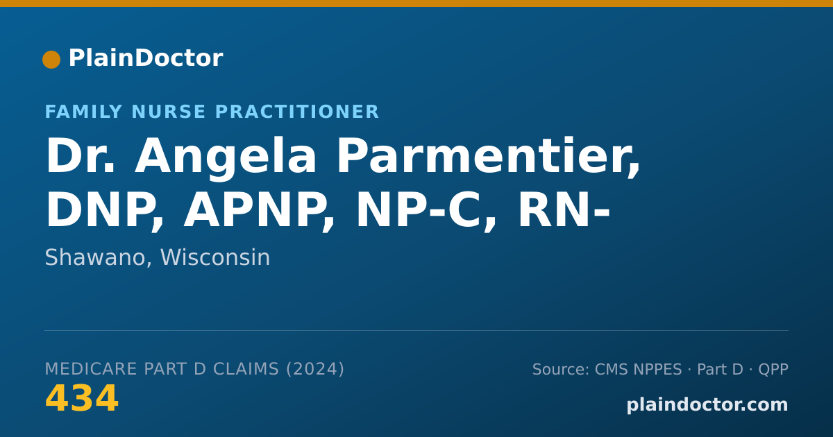 Shareable card for Angela Parmentier, DNP, APNP, NP-C, RN- - Family Nurse Practitioner, Shawano, WI