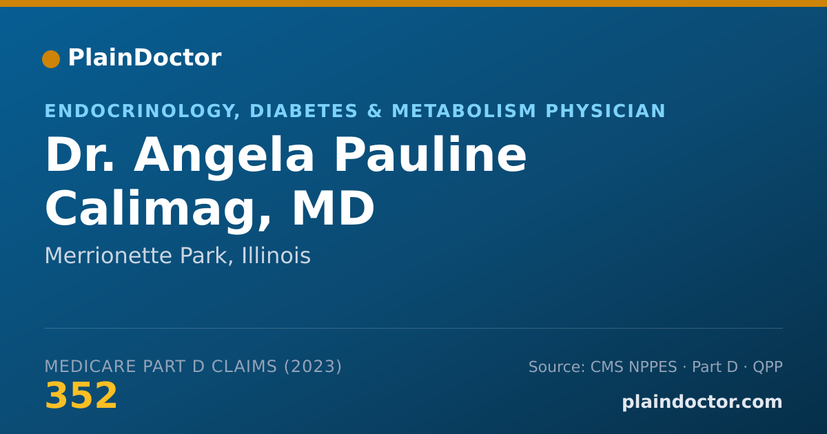 Shareable card for Angela Pauline Calimag, MD - Endocrinology, Diabetes & Metabolism Physician, Merrionette Park, IL