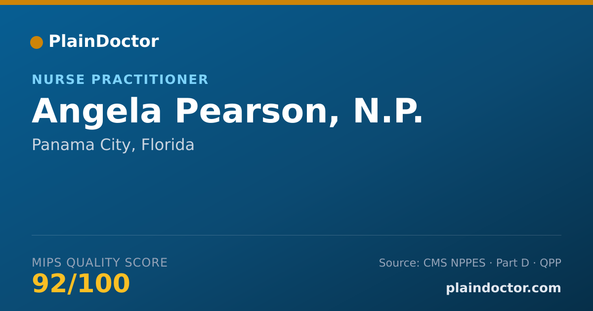 Shareable card for Angela Pearson, N.P. - Nurse Practitioner, Panama City, FL