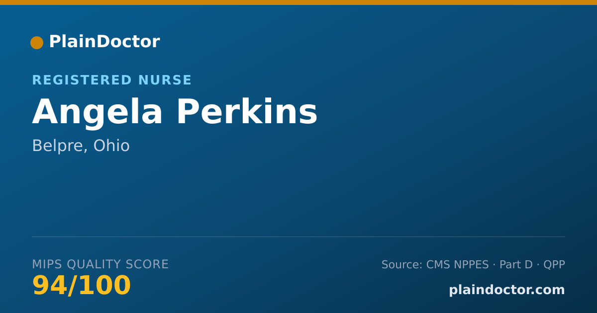 Shareable card for Angela Perkins - Registered Nurse, Belpre, OH