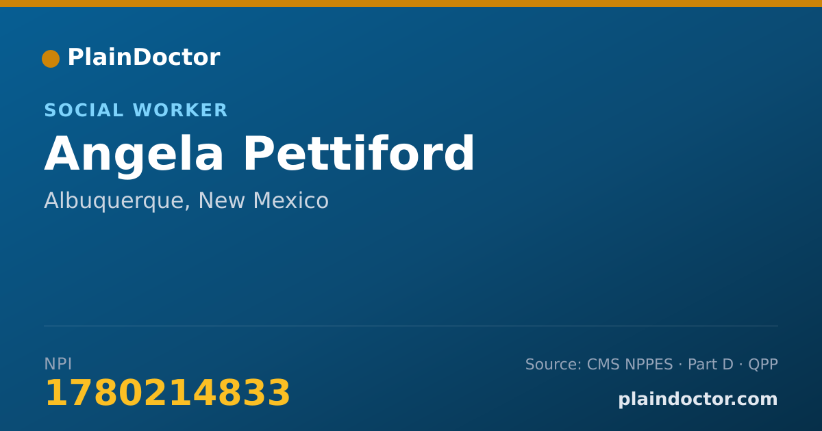 Shareable card for Angela Pettiford - Social Worker, Albuquerque, NM