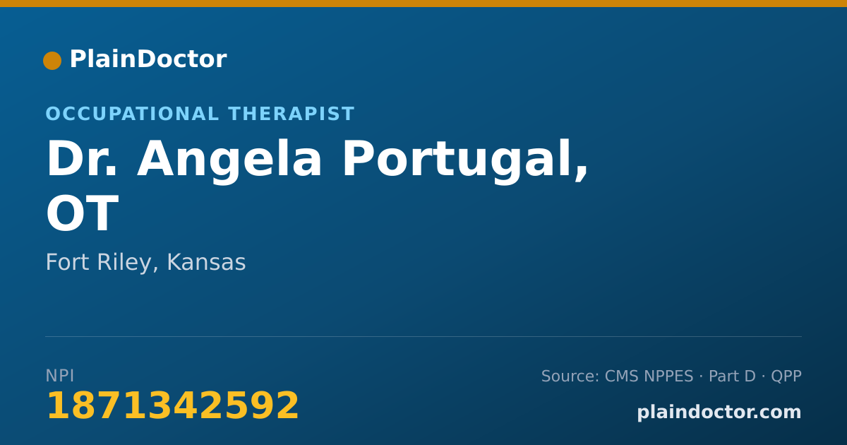 Shareable card for Angela Portugal, OT - Occupational Therapist, Fort Riley, KS