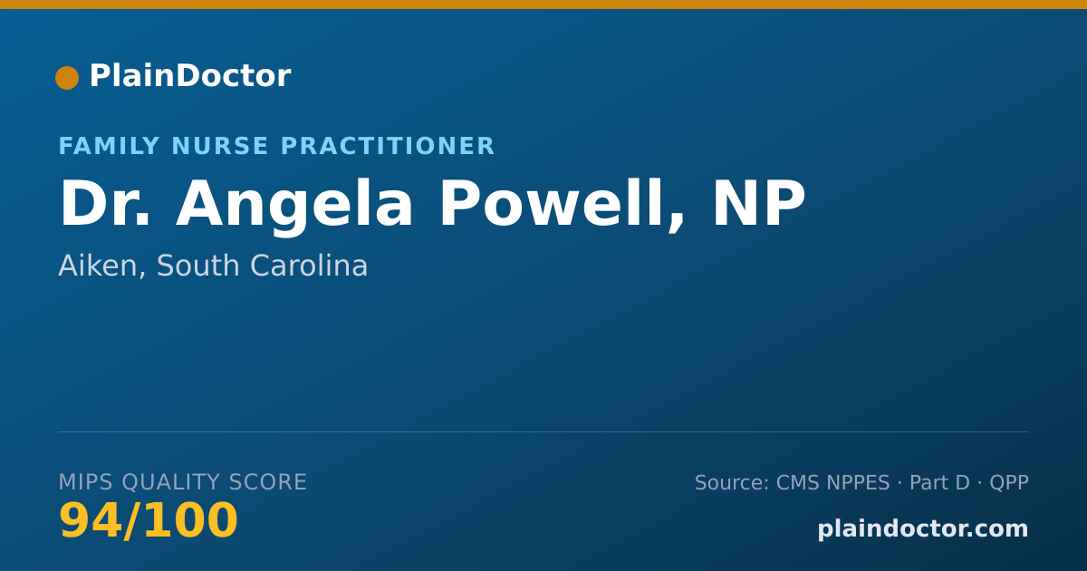 Shareable card for Angela Powell, NP - Family Nurse Practitioner, Aiken, SC