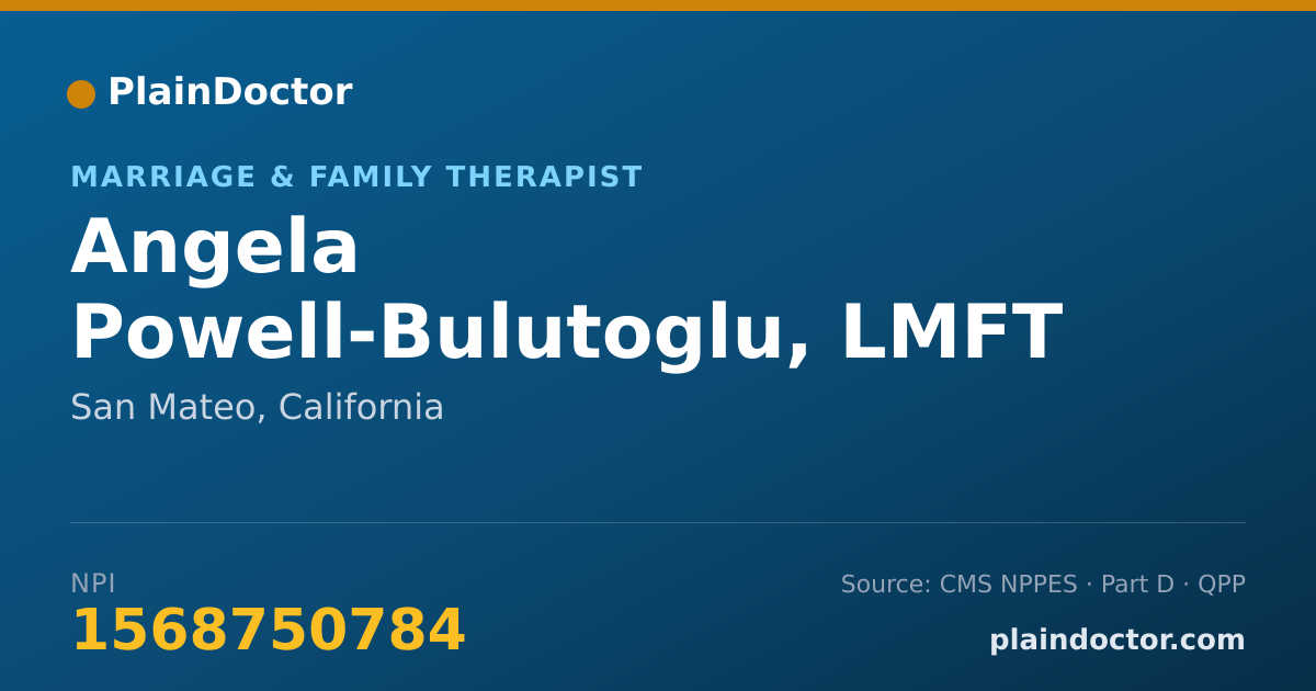 Shareable card for Angela Powell-Bulutoglu, LMFT - Marriage & Family Therapist, San Mateo, CA