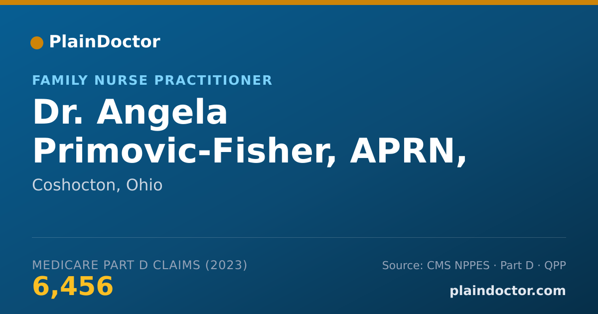 Shareable card for Angela Primovic-Fisher, APRN, CNP - Family Nurse Practitioner, Coshocton, OH