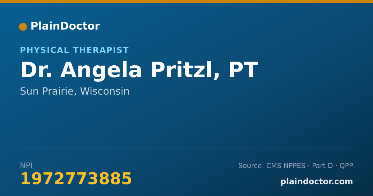 Shareable card for Angela Pritzl, PT - Physical Therapist, Sun Prairie, WI