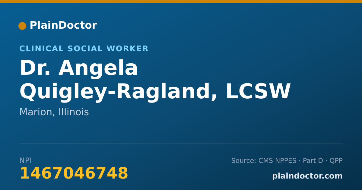 Shareable card for Angela Quigley-Ragland, LCSW - Clinical Social Worker, Marion, IL