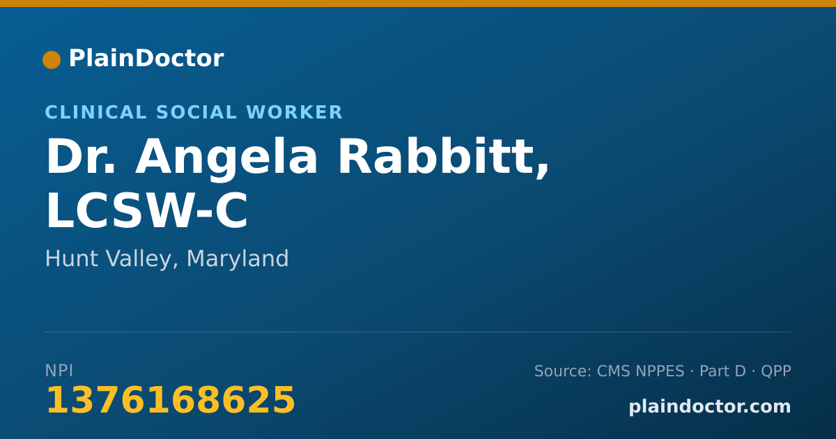 Shareable card for Angela Rabbitt, LCSW-C - Clinical Social Worker, Hunt Valley, MD