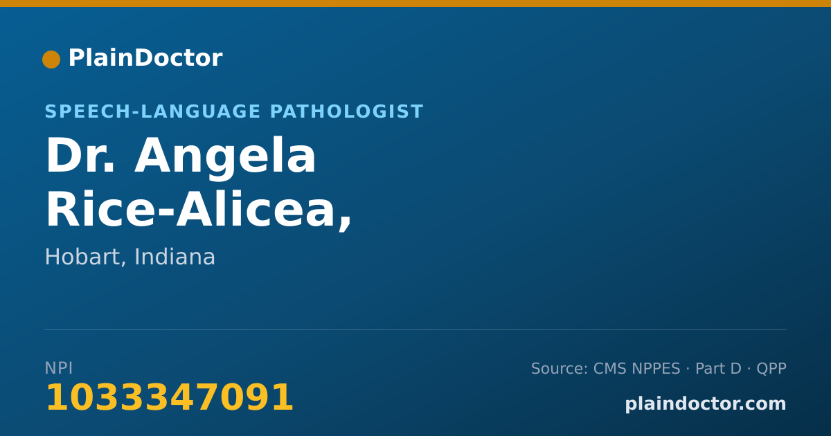 Shareable card for Angela Rice-Alicea, M.S.CCC-SLP - Speech-Language Pathologist, Hobart, IN