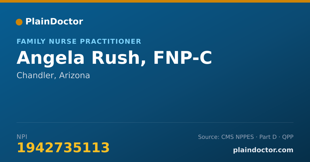 Shareable card for Angela Rush, FNP-C - Family Nurse Practitioner, Chandler, AZ