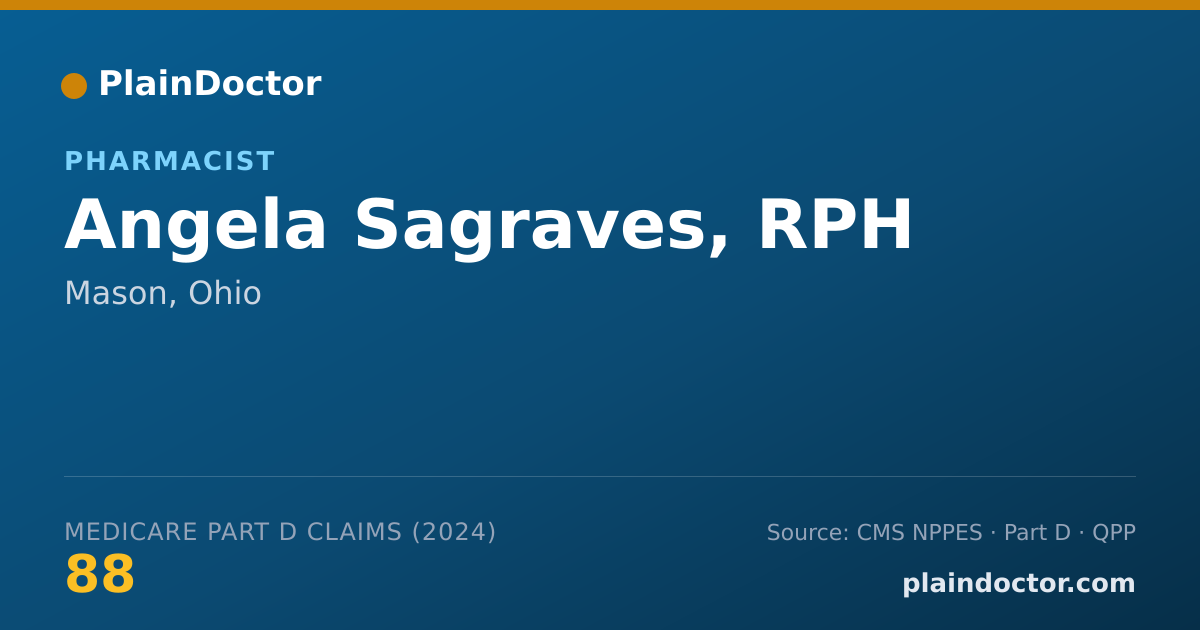 Shareable card for Angela Sagraves, RPH - Pharmacist, Broadview Heights, OH