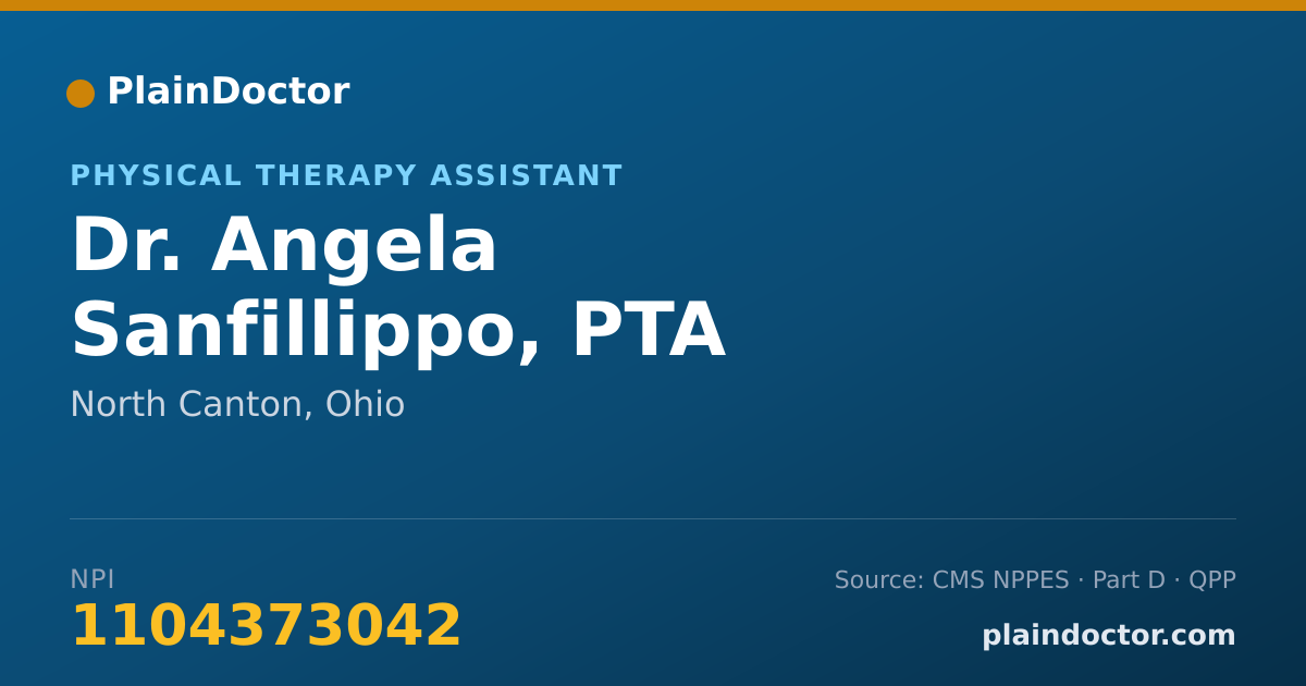 Shareable card for Angela Sanfillippo, PTA - Physical Therapy Assistant, North Canton, OH