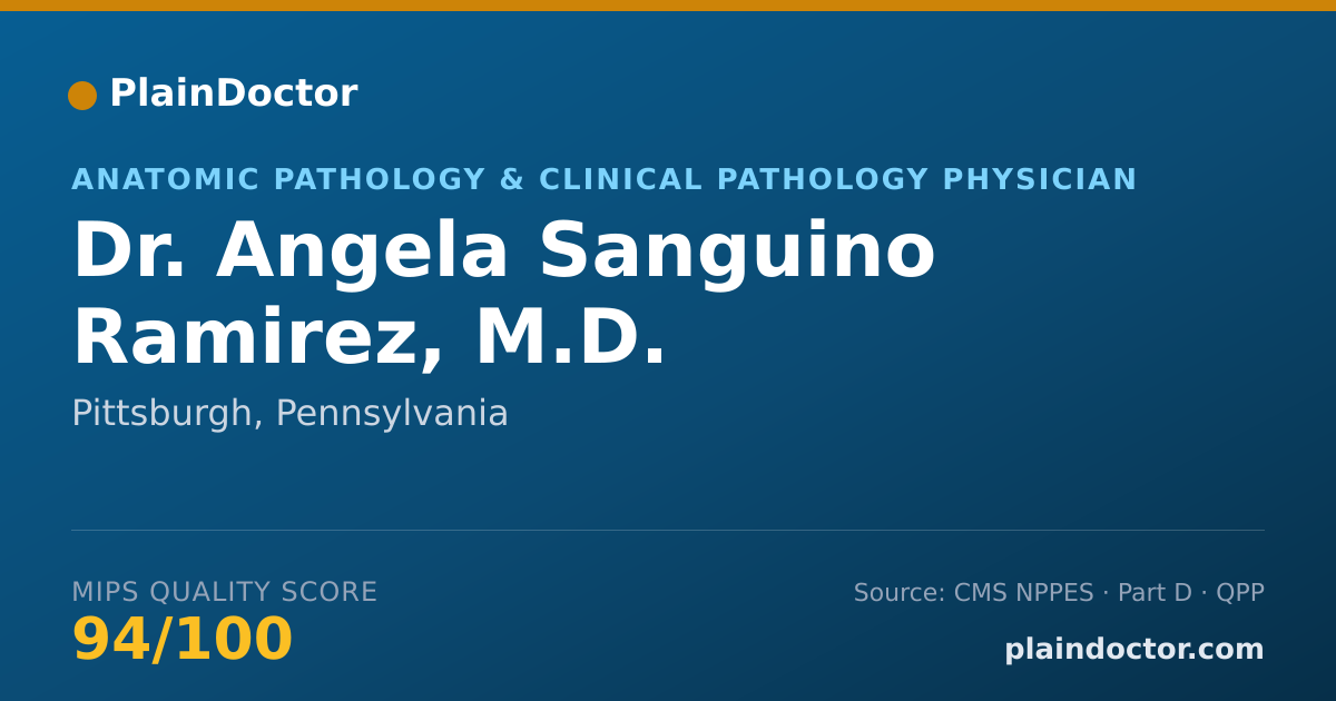Shareable card for Angela Sanguino Ramirez, M.D. - Anatomic Pathology & Clinical Pathology Physician, Pittsburgh, PA