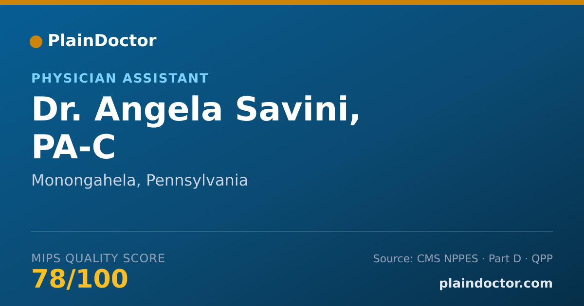 Shareable card for Angela Savini, PA-C - Physician Assistant, Monongahela, PA