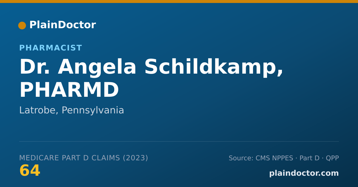 Shareable card for Angela Schildkamp, PHARMD - Pharmacist, Latrobe, PA