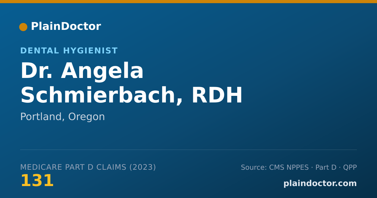 Shareable card for Angela Schmierbach, RDH - Dental Hygienist, Portland, OR