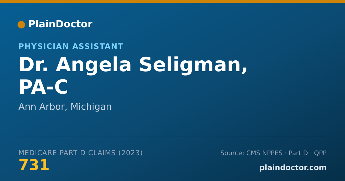 Shareable card for Angela Seligman, PA-C - Physician Assistant, Ann Arbor, MI