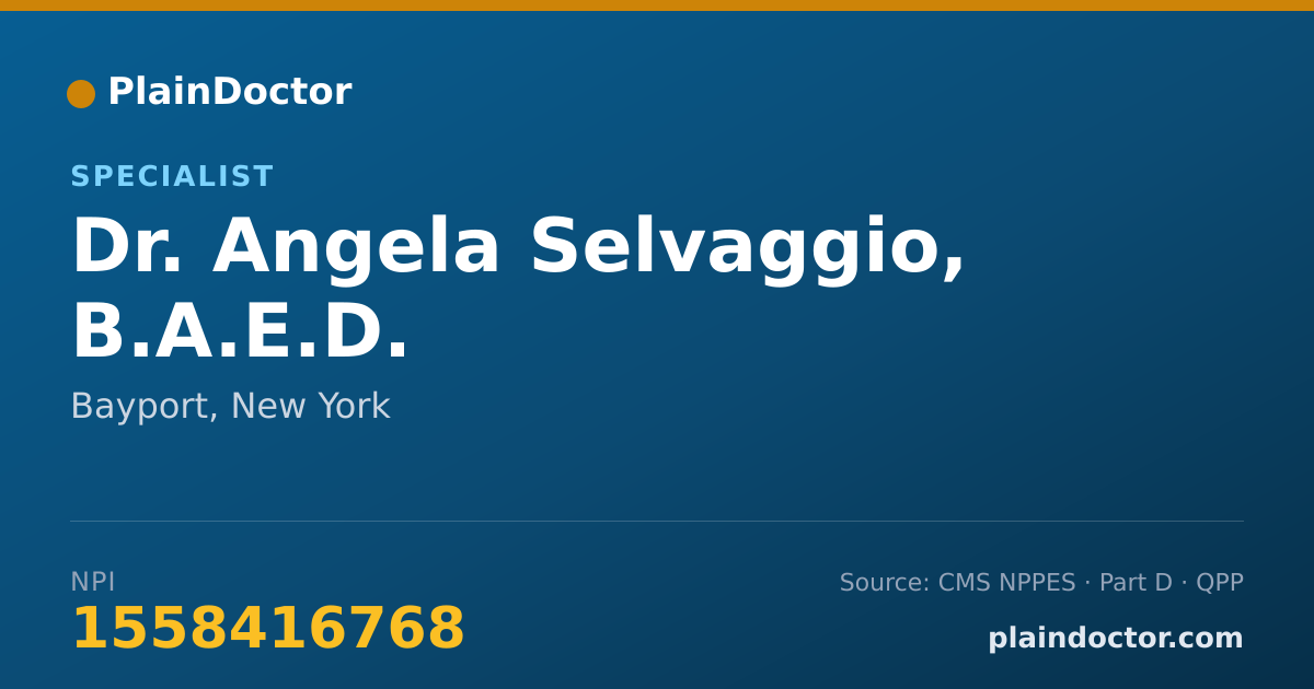Shareable card for Angela Selvaggio, B.A.E.D. - Specialist, Bayport, NY