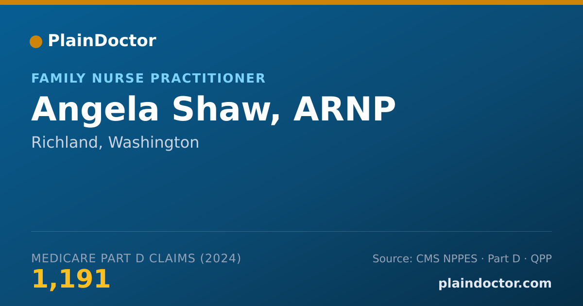 Shareable card for Angela Shaw, ARNP - Family Nurse Practitioner, Richland, WA
