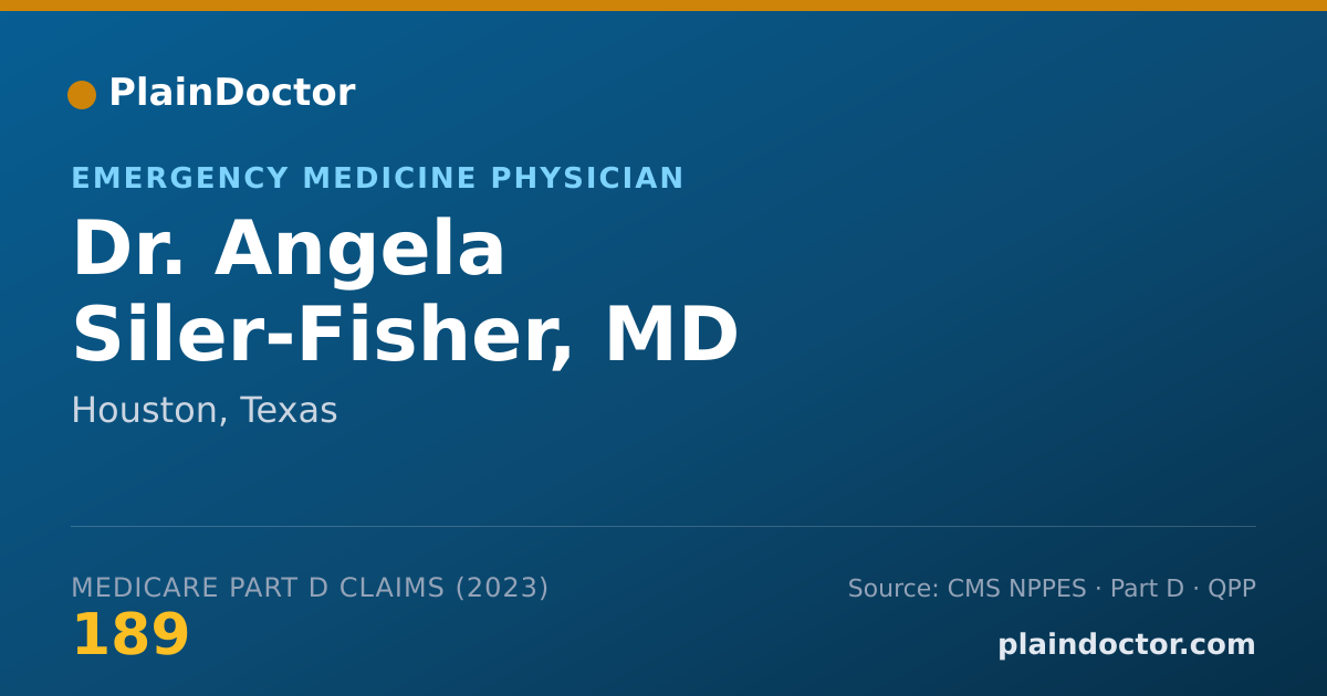 Shareable card for Angela Siler-Fisher, MD - Emergency Medicine Physician, Houston, TX