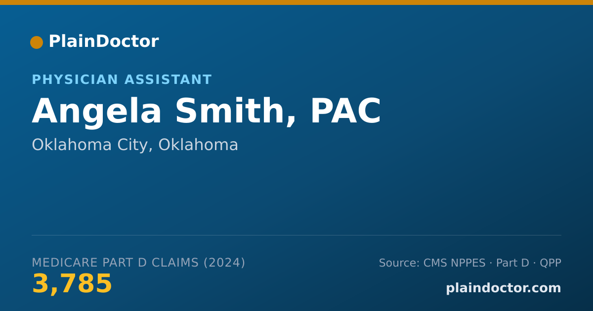 Shareable card for Angela Smith, PAC - Physician Assistant, Oklahoma City, OK