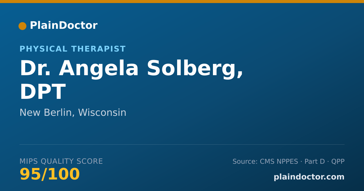 Shareable card for Angela Solberg, DPT - Physical Therapist, New Berlin, WI