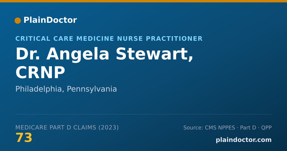 Shareable card for Angela Stewart, CRNP - Critical Care Medicine Nurse Practitioner, Philadelphia, PA
