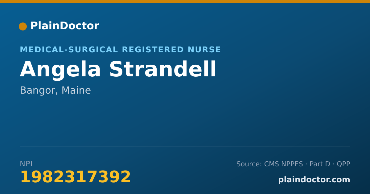 Shareable card for Angela Strandell - Medical-Surgical Registered Nurse, Bangor, ME
