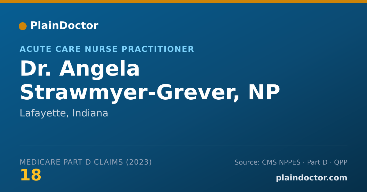 Shareable card for Angela Strawmyer-Grever, NP - Acute Care Nurse Practitioner, Lafayette, IN