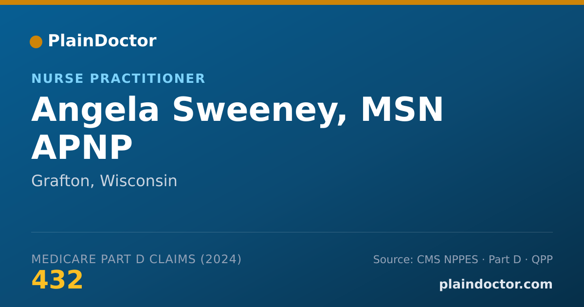 Shareable card for Angela Sweeney, MSN APNP - Adult Health Nurse Practitioner, Grafton, WI