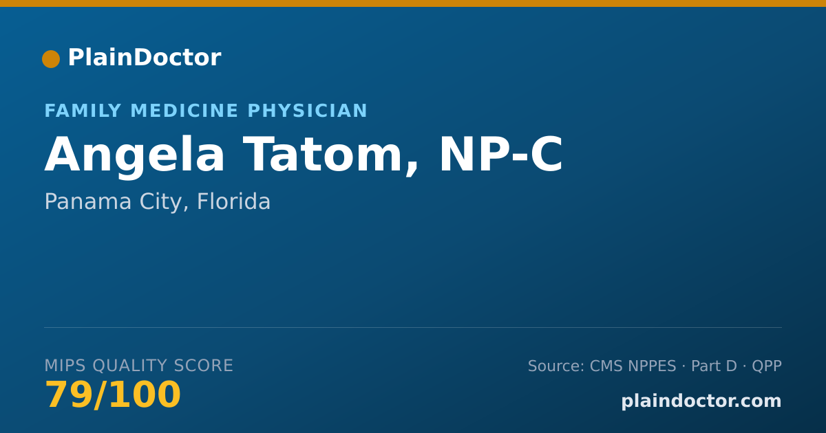 Shareable card for Angela Tatom, NP-C - Family Medicine Physician, Panama City, FL