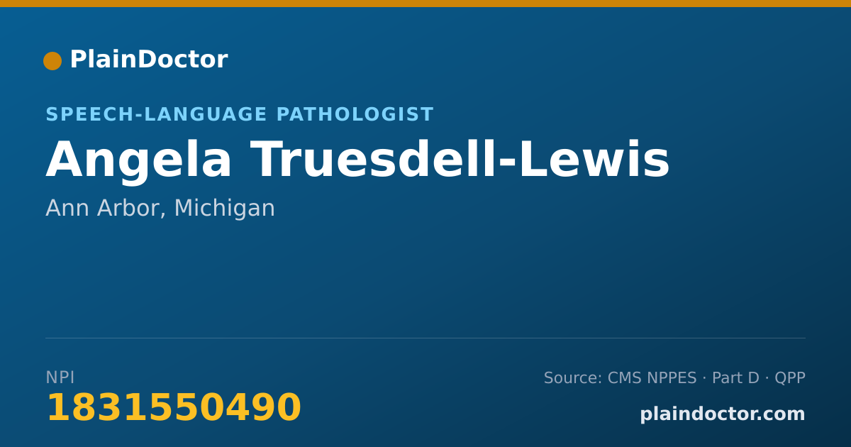 Shareable card for Angela Truesdell-Lewis - Speech-Language Pathologist, Ann Arbor, MI
