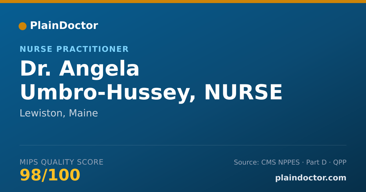 Shareable card for Angela Umbro-Hussey, NURSE PRACTITIONER - Nurse Practitioner, Lewiston, ME