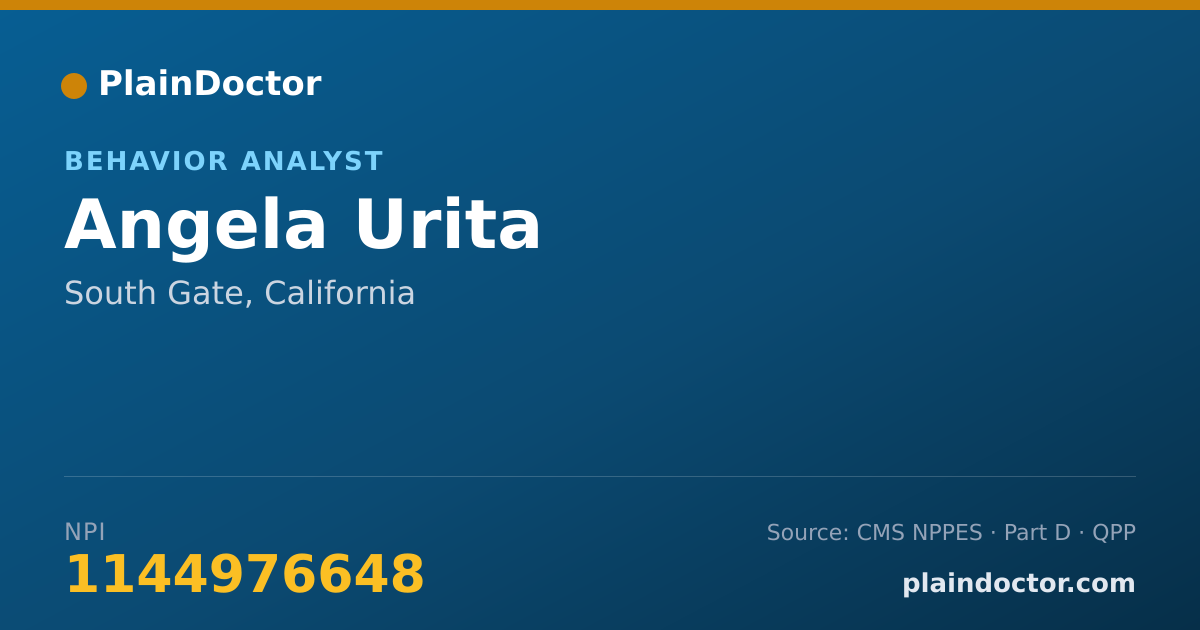 Shareable card for Angela Urita - Behavior Analyst, South Gate, CA