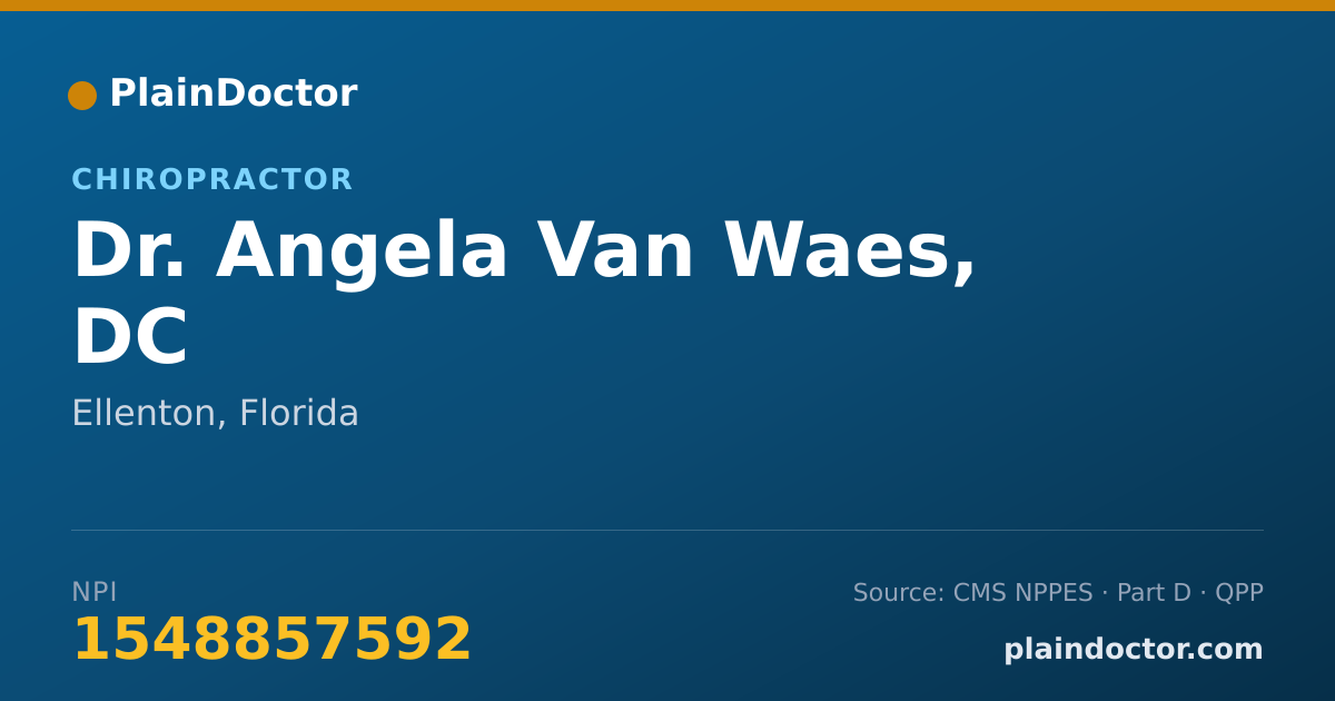 Shareable card for Angela Van Waes, DC - Chiropractor, Ellenton, FL