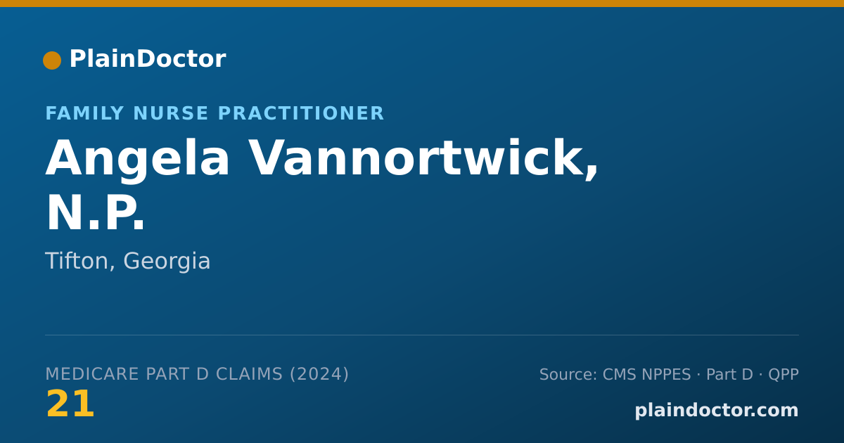 Shareable card for Angela Vannortwick, N.P. - Family Nurse Practitioner, Tifton, GA