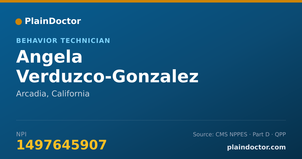 Shareable card for Angela Verduzco-Gonzalez - Behavior Technician, Arcadia, CA